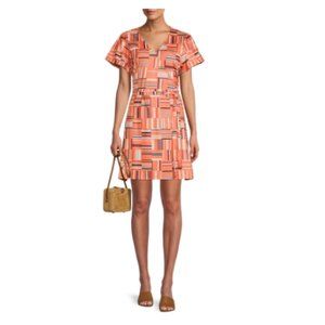 Women's Faux Wrap Dress with Side Tie Medium